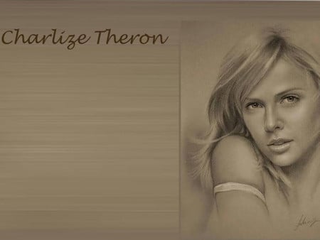 Charlize Theron sketch - actress, art