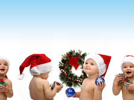 Santa's Little Helpers - christmas, presents, babies, decorations