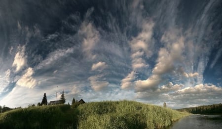 Amazing Sky - nature, sky, field, cloud