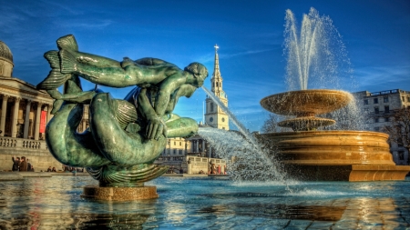 Fountains and Church - Water, Fountains, Church, Religious, Building