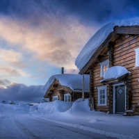 Log Cabins on Winter Street