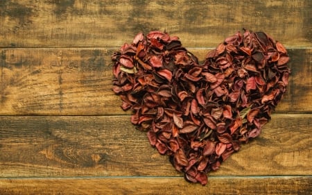 :-) - fall, heart, autumn, wood, brown, card, leaf