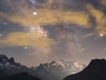 Mont Blanc, Meteor, and Milky Way