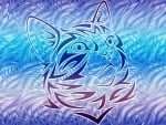 Blue Tribal Cat