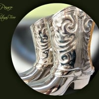 Silver Decoration Cowboys Boots