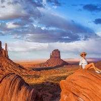 Cowgirl On A Cliff . .