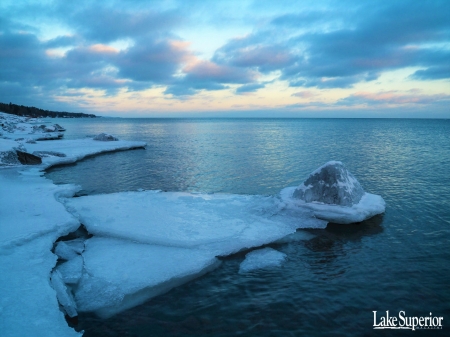 Lake Superior in Winter - lakes, winter, nature, ice