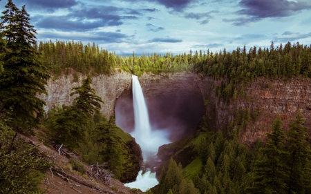 Waterfall - nature, rock, forest, waterfall