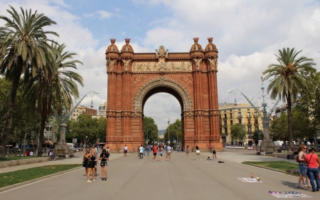 Gate in Barcelona, Catalonia - Catalonia, street, gate, Barcelona, palms