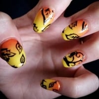 Yellow and Orange Ombre Autumn Nail Art