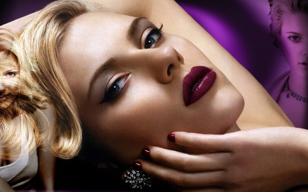 scarlett johansson - johansson, woman, blonde, face, scarlett