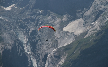 Paragliding in Switzerland - sports, Alps, Switzerland, paraglider, mountains