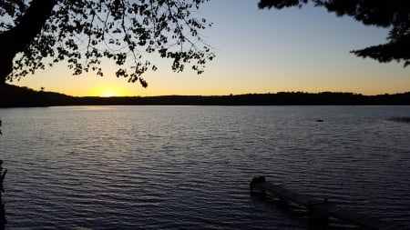 Lake William at Dusk - Tree, Lakes, Dock, Dusk