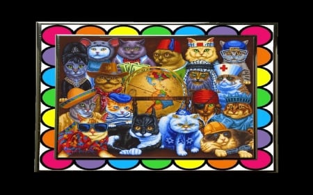 Cats of the World by artist Eric Dowdle - 1, 2, 3, 4