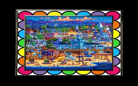 Newport-Beach by artist Eric Dowdle - 1, 2, 3, 4