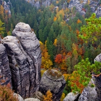 Elbe Sandstone Mountains and Forest in Saxony, Germany