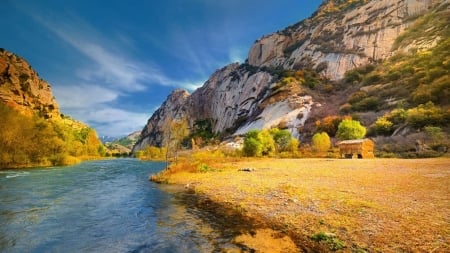 Lovely Mountains - trees, water, mountains, sky