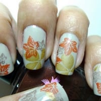 Fallen Leaves Autumn Nail Art Design