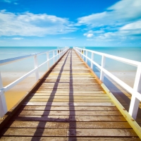 Sunlit Ocean Pier