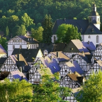 Church And Houses In Germany