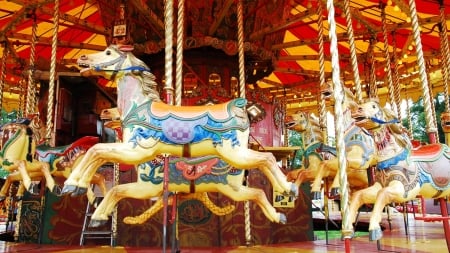 Carousel - carousel, wooden, amusement, horse