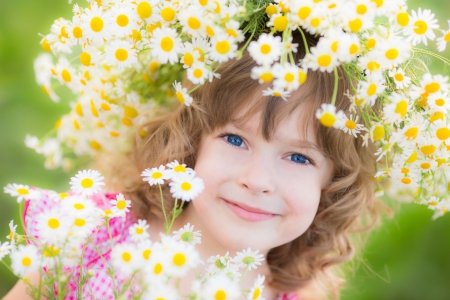 Little Girl - child, smile, flowers, girl