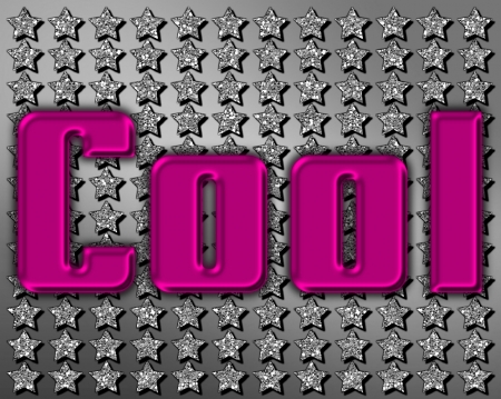 Cool - word, glitter, gizzzi, silver, stars, cool, pink, text