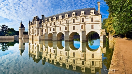 Chateau De Chenonceau - de chenonceau, building, reflection, chateau, castle