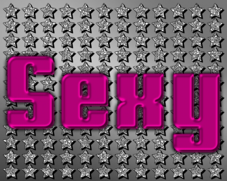 Sexy - gizzzi, silver, glitter, word, text, stars, pink, sexy