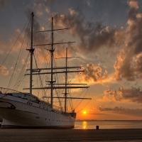 Tall Ship at Sunset