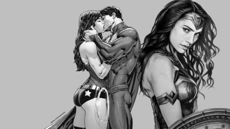 Wonder Woman The Kiss Wallpaper - wonder woman, fanpop, background, clark kent, 1920x1080 only, deviantart, fanart, diana prince, kiss, hd wallpaper, anime, embrace, superman, dc comics, desktop nexus