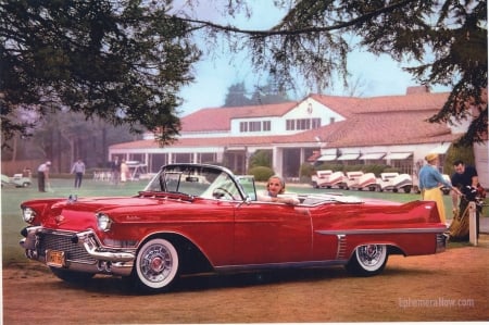 cadillac 1957 - cars, red, vintage, cadillac