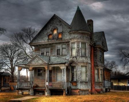 Forsaken House - architecture, house, drawing, creepy