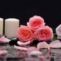 Pink Roses and candles