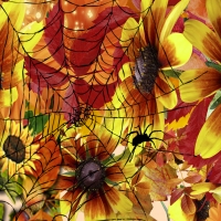 Fall Flowers & Web