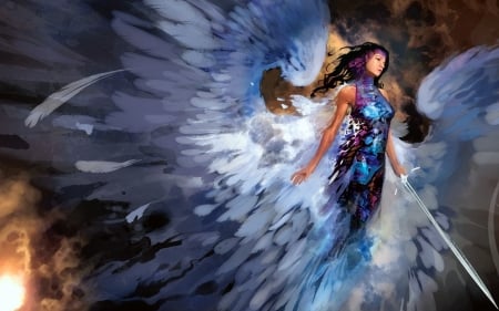 Angel Warrior - wings, fantasy, angel, warrior