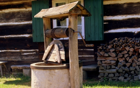 Old Well - house, wooden, well, old