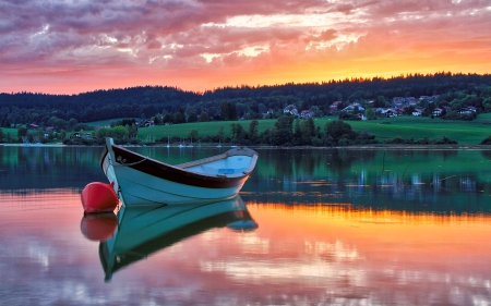 Boat at Sunset in France