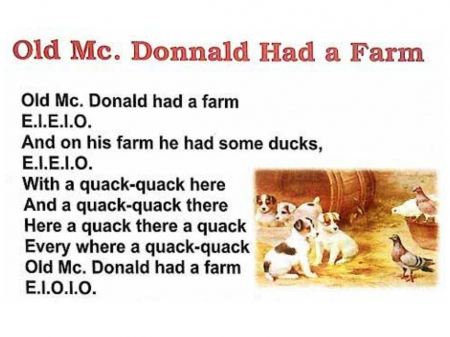 OLD Mc DONNALD - rhyme, mcdonnald, nursery, old