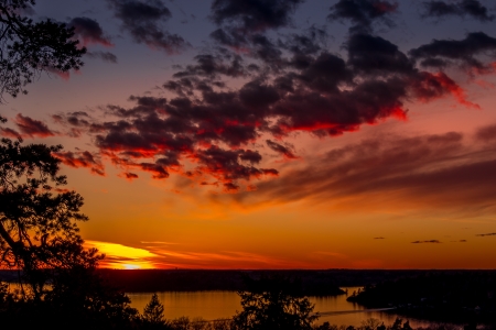 Sunset - Sunset, Lake, Sky, Clouds