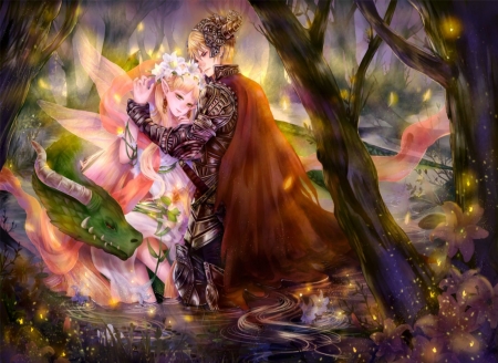 Anime Love Fairy Tale - Woman, Tale, Fairy, Man, Forest, Love, Anime