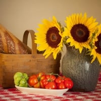 Still life with sunflowers