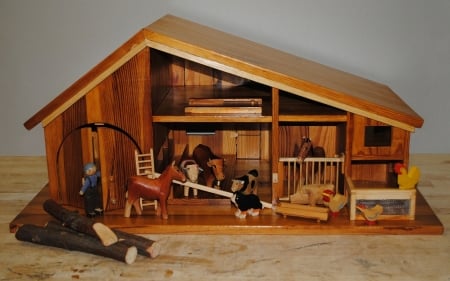 Wooden Play Farm - farm, wooden, play, animals