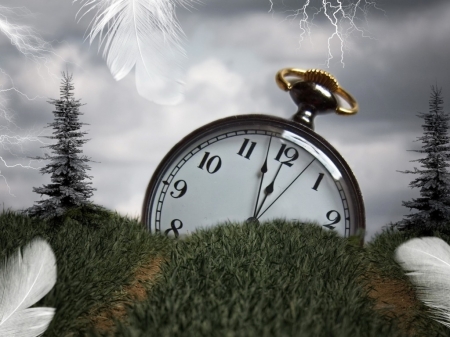 It is Time - nature, clock, pasture, time