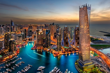 Dubai - city, lovely, dubai, skyline