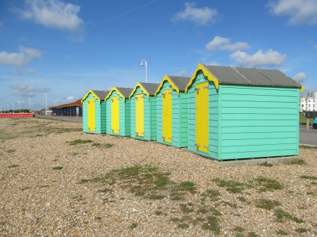 Beach Huts - beaches, uk, seafronts, littlehampton, sussex, huts