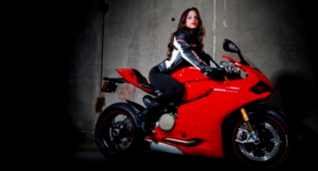 Model  Woman And Ducati Bikes