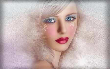 Beautiful Digital Face - pretty, white, digital, eyes, face, lovely