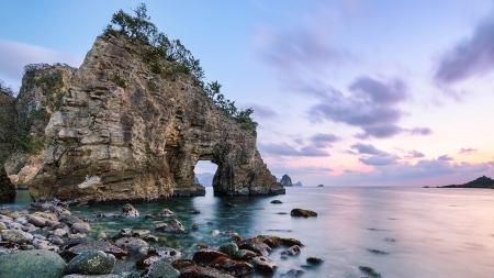 Rocky Ocean with Natural Arch - Ocean, Natural, Arch, Rocks