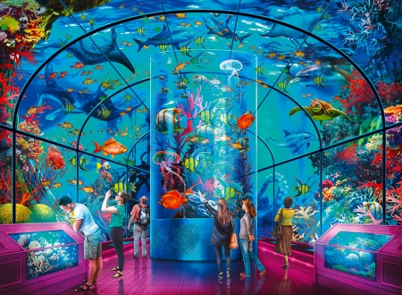 Aquarium - art, pretty, aquarium, colorful, fish, digital, wallpaper, fantasy